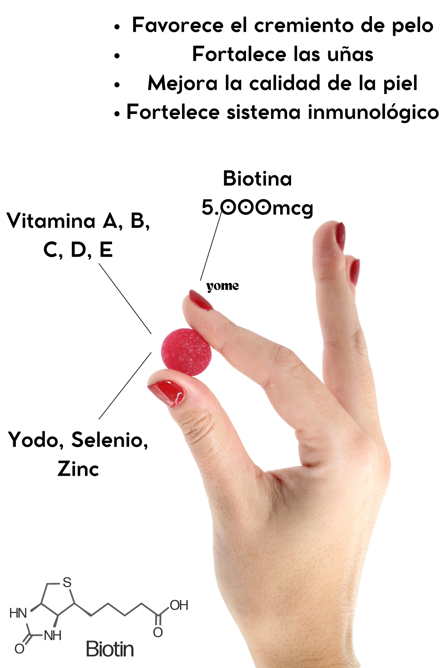 BEAUTY: Piel, Pelo, Uñas. Biotina 5000 mcg.